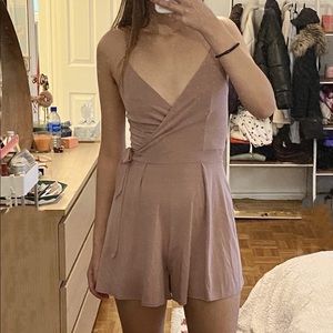 Abercrombie & Fitch mauve wrap front romper/jumpsuit